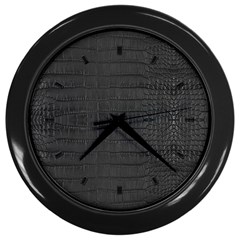 Black Alligator Skin Wall Clock (black) by LoolyElzayat