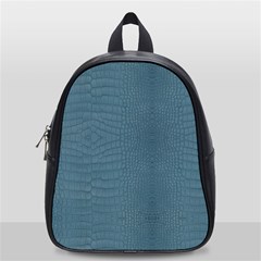 Turquoise Alligator Skin School Bag (small) by LoolyElzayat