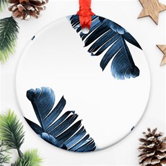 Blue Banana Leaves Ornament (round) by goljakoff