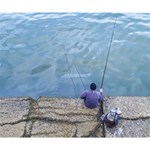 Senior Man Fishing At River, Montevideo, Uruguay001 Deluxe Canvas 14  x 11  (Stretched) 14  x 11  x 1.5  Stretched Canvas