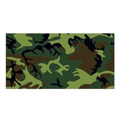 Forest Camo Pattern, Army Themed Design, Soldier Satin Shawl by Casemiro