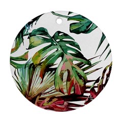 Watercolor Monstera Leaves Ornament (round) by goljakoff