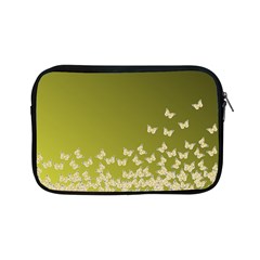 Yellow, Gold Gradient Butterflies Pattern, Cute Insects Theme Apple Ipad Mini Zipper Cases by Casemiro