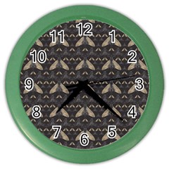 Moth Pattern Color Wall Clock by GretaBerlin