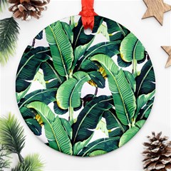 Tropical Banana Leaves Ornament (round) by goljakoff