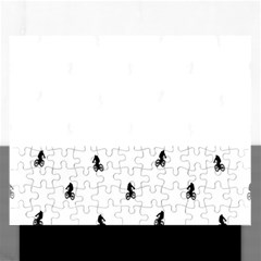 Riding Bike Motif Print Pattern Rectangular Jigsaw Puzzl by dflcprintsclothing
