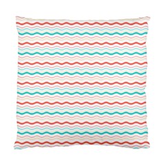 Aqua Coral Waves Standard Cushion Case (two Sides) by CuteKingdom