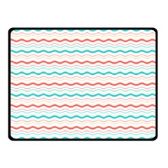 Aqua Coral Waves Double Sided Fleece Blanket (small)  by CuteKingdom