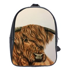 Highland Cow  Giclee School Bag (large) by ArtByThree