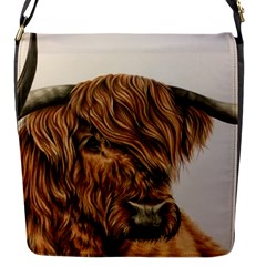 Highland Cow  Giclee Flap Closure Messenger Bag (s) by ArtByThree