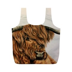 Highland Cow  Giclee Full Print Recycle Bag (m) by ArtByThree