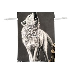 Arctic Wolf Lightweight Drawstring Pouch (s) by ArtByThree