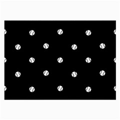 Black And White Baseball Motif Pattern Large Glasses Cloth by dflcprintsclothing