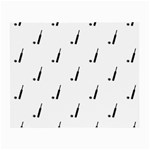 Black And White Cricket Sport Motif Print Pattern Small Glasses Cloth Front