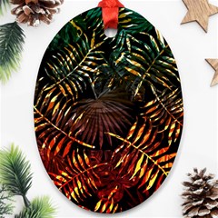 Tropical Leaves Ornament (oval) by goljakoff