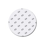 American Football Ball Motif Print Pattern Rubber Coaster (Round)  Front