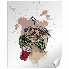 Pug Lover Coffee Canvas 11  X 14  by EvgeniaEsenina