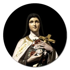 Virgin Mary Sculpture Dark Scene Magnet 5  (round) by dflcprintsclothing