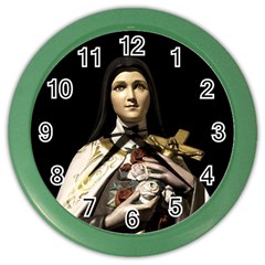 Virgin Mary Sculpture Dark Scene Color Wall Clock by dflcprintsclothing