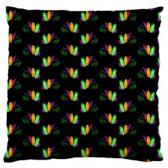 Digital Flowers Large Flano Cushion Case (one Side) by Sparkle