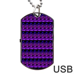 Violet Retro Dog Tag Usb Flash (one Side) by Sparkle