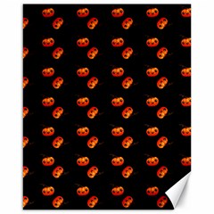 Kawaii Pumpkin Black Canvas 16  X 20  by vintage2030