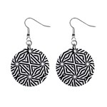 Black and white abstract lines, geometric pattern Mini Button Earrings Front