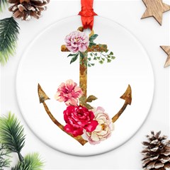 Flowers Anchor Ornament (round) by goljakoff