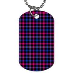 Bisexual Pride Checkered Plaid Dog Tag (one Side) by VernenInk