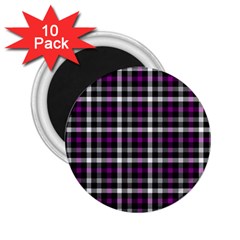 Asexual Pride Checkered Plaid 2 25  Magnets (10 Pack)  by VernenInk