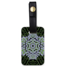 Calm In The Flower Forest Of Tranquility Ornate Mandala Luggage Tag (one Side) by pepitasart