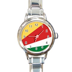 Seychelles Flag Round Italian Charm Watch by FlagGallery