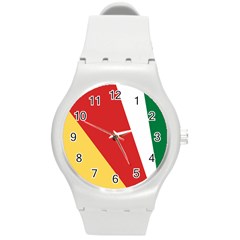 Seychelles-flag12 Round Plastic Sport Watch (m) by FlagGallery