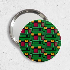 Rectangles On A Green Background                                                        2 25  Handbag Mirror by LalyLauraFLM