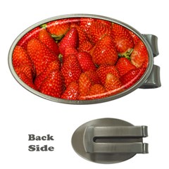 Colorful Strawberries At Market Display 1 Money Clips (oval)  by dflcprintsclothing