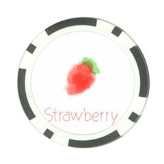 Strawbery Fruit Watercolor Painted Poker Chip Card Guard by Mariart