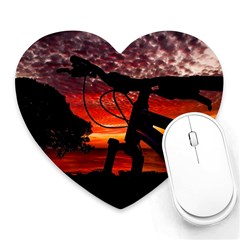 Mountain Bike Parked At Waterfront Park003 Heart Mousepads by dflcprintsclothing