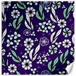 Floral blue pattern Canvas 12  x 12  11.4 x11.56  Canvas - 1