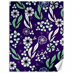 Floral Blue Pattern  Canvas 18  X 24  by MintanArt