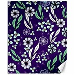 Floral blue pattern  Canvas 11  x 14  10.95 x13.48  Canvas - 1