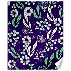 Floral Blue Pattern  Canvas 16  X 20  by MintanArt