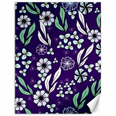 Floral Blue Pattern  Canvas 12  X 16  by MintanArt