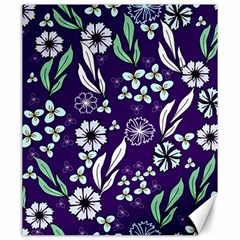 Floral Blue Pattern  Canvas 20  X 24  by MintanArt