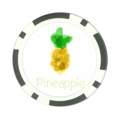 Pineapple Fruit Watercolor Painted Poker Chip Card Guard by Mariart