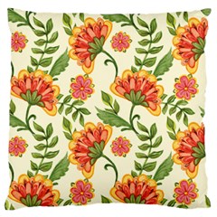 Orange Flowers Standard Flano Cushion Case (one Side) by designsbymallika