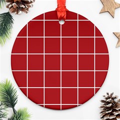 Red Plaid Ornament (round) by goljakoff