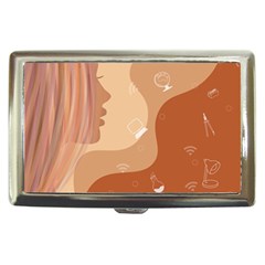 Online Woman Beauty Brown Cigarette Money Case by Mariart