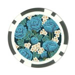 Blue roses Poker Chip Card Guard Front