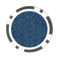 Blue Sashiko Poker Chip Card Guard by goljakoff