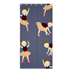 Cute  Pattern With  Dancing Ballerinas On The Blue Background Shower Curtain 36  X 72  (stall)  by EvgeniiaBychkova